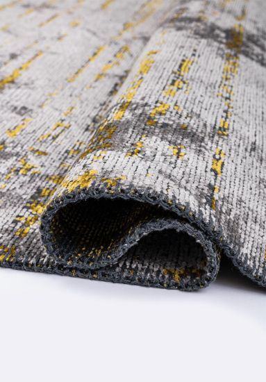 Cascade Grey & Yellow Abstract Area Rug
