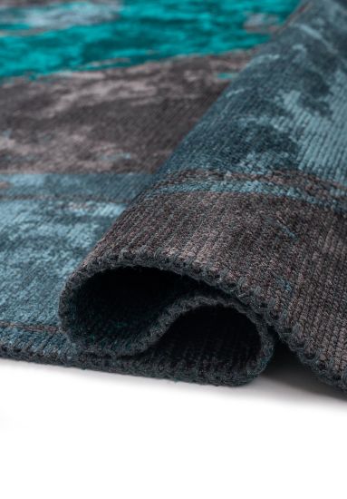 Artisan Grey & Green Abstract Modern Rug