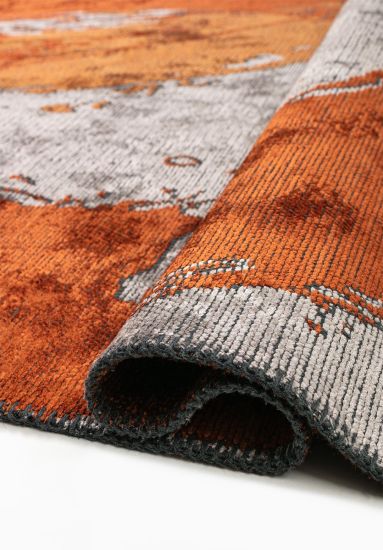 Artisan Grey Orange Abstract Indoor Rug