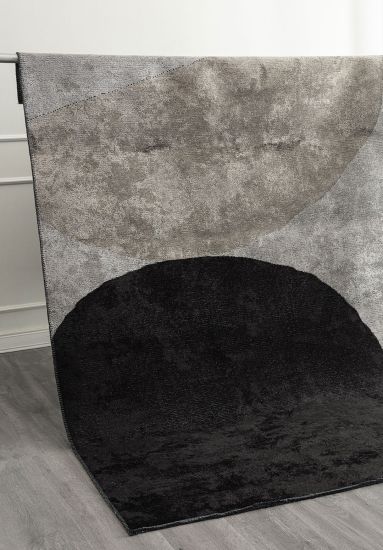 Sustain Black Grey Abstract Modern Rug