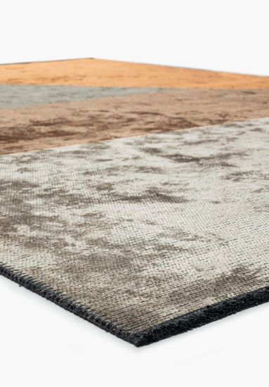 Lucenz Grey Orange Geometric Modern Rug