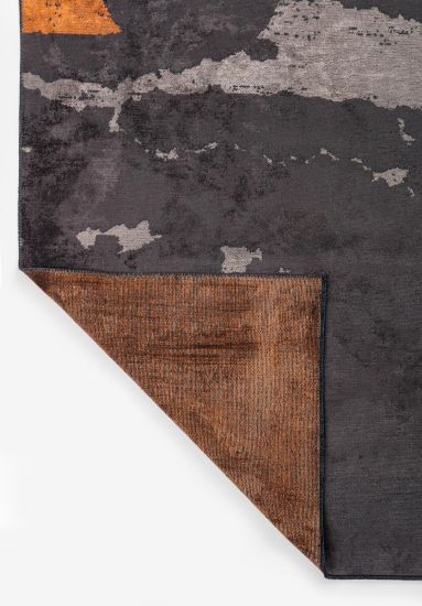 Entwine Grey Brown Abstract Living Room Rug