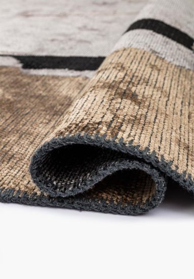Abstract Beige Grey Frost Indoor Rug
