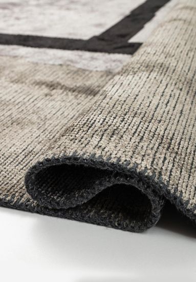 Frost Grey Abstract Modern Area Rug