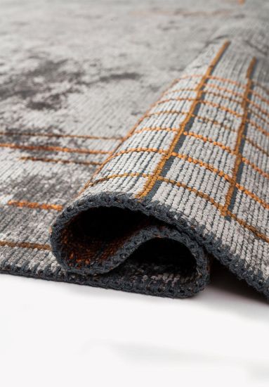 Fiesta Grey & Orange Abstract Modern Rug