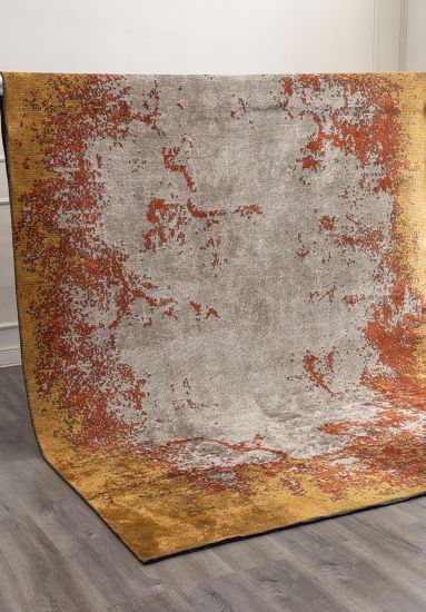 Fable Yellow Grey Abstract Modern Rug