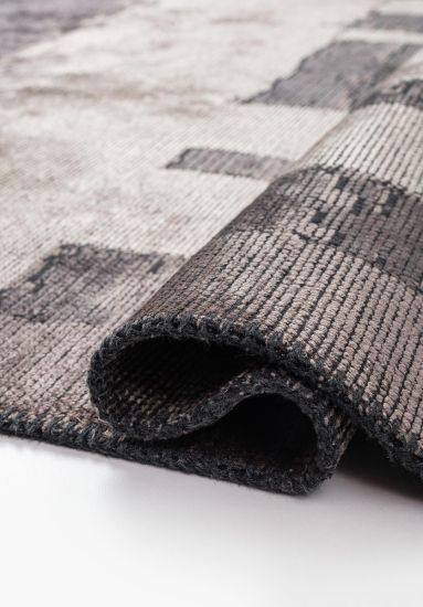 Abstract Grey Flarry Living Room Rug