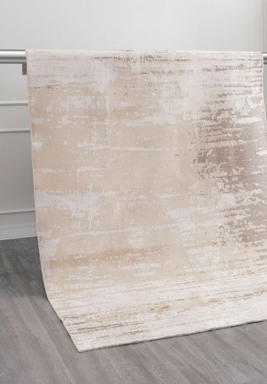 Flamingo Cream Abstract Bedroom Rug