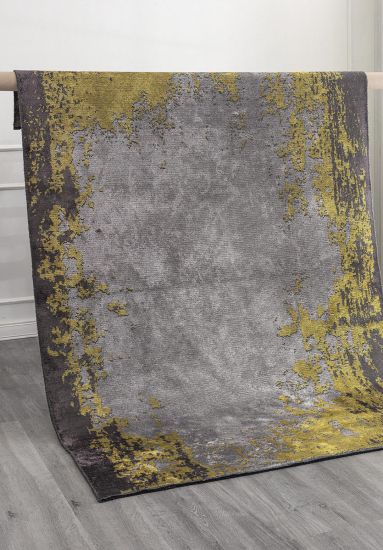 Frolic Grey & Yellow Abstract Modern Rug