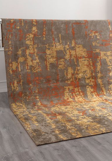 Frolice Grey Yellow Abstract Modern Rug