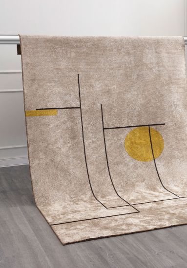 Seraph Beige Black Geometric Modern Rug