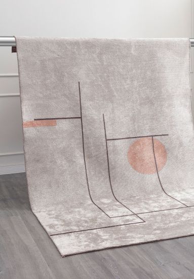 Geometric Grey & Brown Seraph Modern Rug