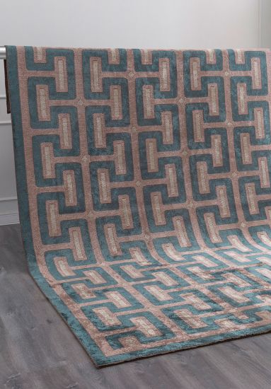 Geometric Brown Beige Flick Modern Rug