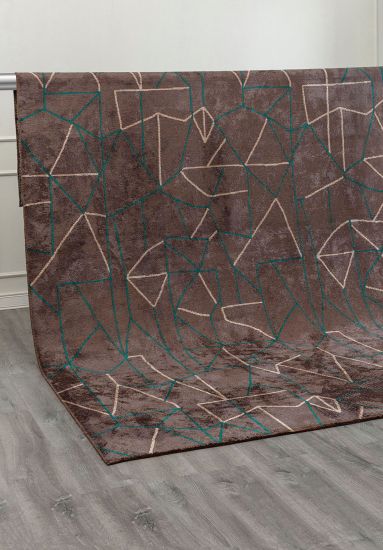 Soothe Brown Abstract Modern Rug