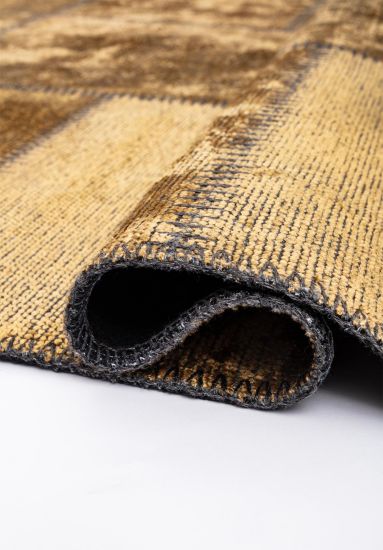 Fern Yellow Grey Geometric Area Rug