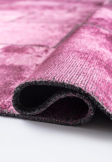 Fern Pink Geometric Bedroom Rug