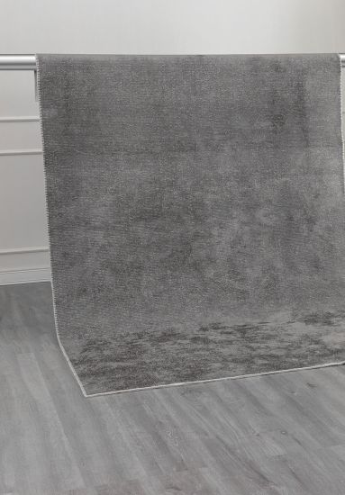 Fresco Grey Plain Living Room Rug