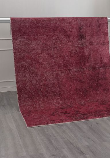 Modern Red Fresco Plain Rug