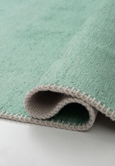 Plain Green Fresco Living Room Rug