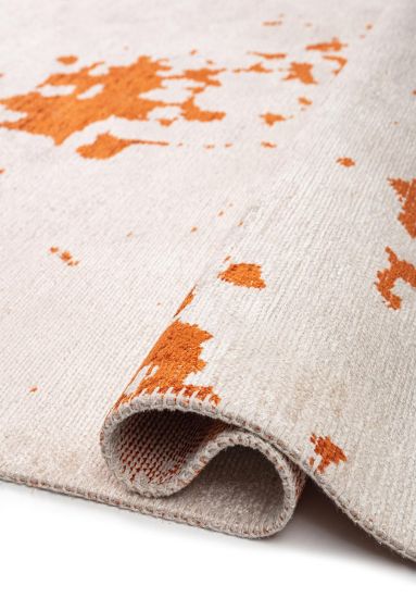 Enchant Cream & Orange Abstract Area Rug