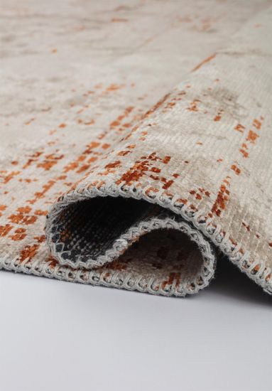 Essence Grey & Orange Abstract Living Room Rug