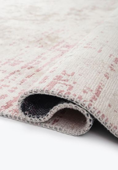Essence Cream & Pink Abstract Area Rug