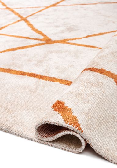 Essenze Cream & Orange Abstract Area Rug