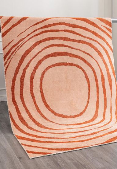 Edith Beige & Orange Geometric Living Room Rug