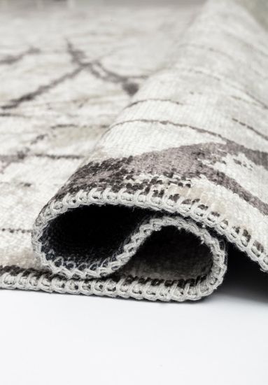 Elipse Grey Abstract Dining Room Rug