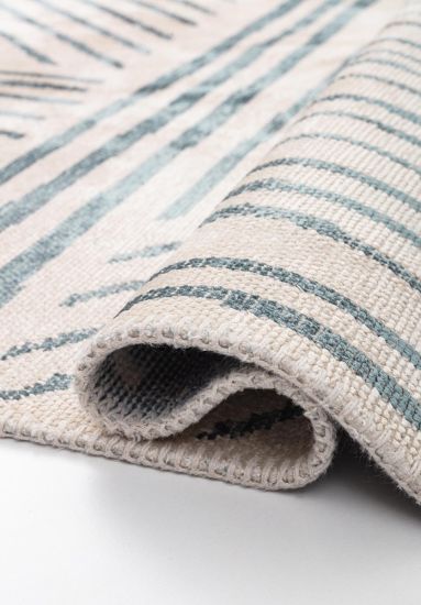 Ferric Grey & Cream Geometric Modern Rug