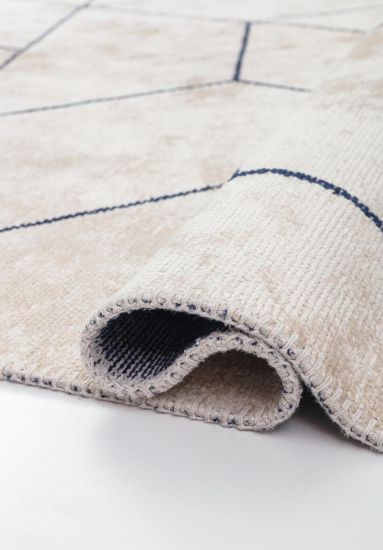 Magenta Geometric Grey & Cream Area Rug