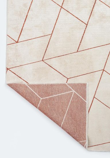 Magenta Geometric Grey & Orange Modern Rug