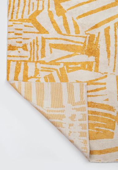 Phoenix Abstract Cream & Yellow Living Room Rug