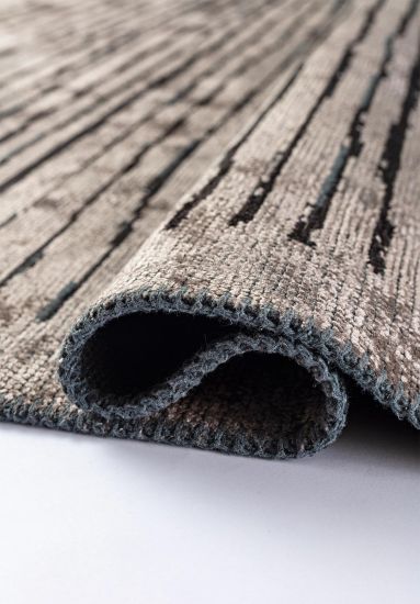 Black & Grey Stripes Utopia  Living Room Rug