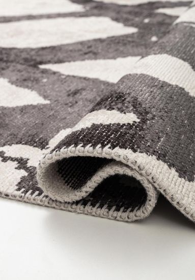 Eluse Cream & Grey Abstract Modern Area Rug