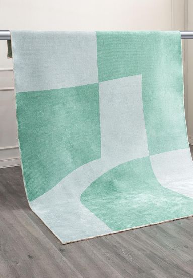 Elaxis Abstract Blue & Green Dining Room Rug