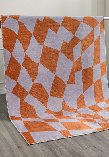 Erudo Violet & Orange Abstract Bedroom Rug