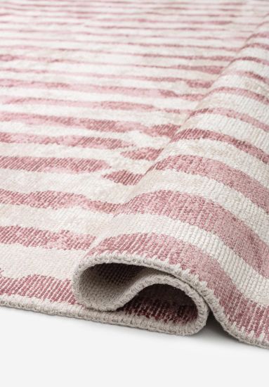 Erudos Cream & Pink Abstract Bedroom Rug