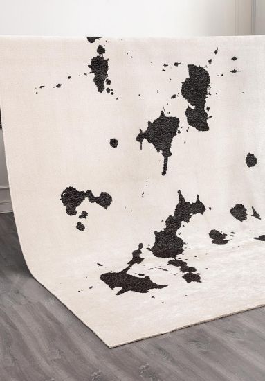 Elemental Cream & Black Abstract Area Rug