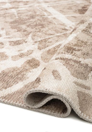 Prilanto Geometric Cream & Brown Modern Rug