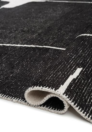 Elementale Abstract Cream & Black Area Rug