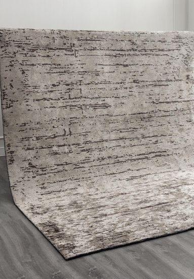Transept Grey & Brown Abstract Dining Room Rug