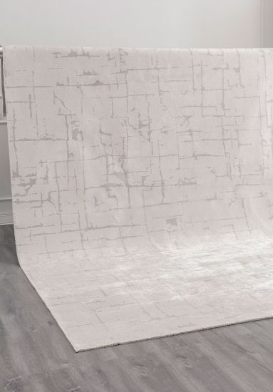 Grey Abstract Eclam Living Room Rug