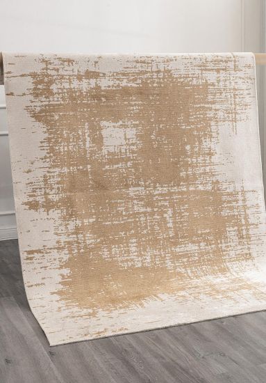 Iseeyou Cream & Beige Abstract Area Rug