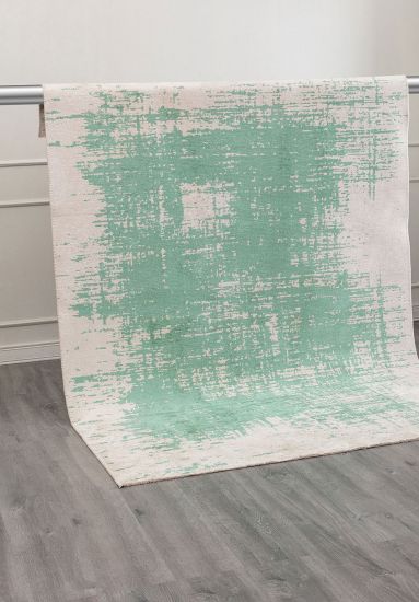 Iseeyou Grey & Green Abstract Modern Rug