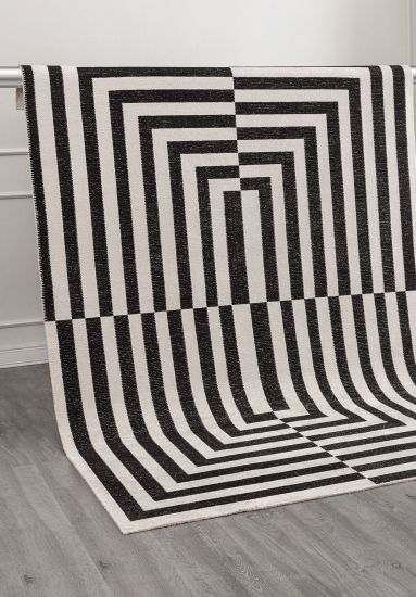 Edife Grey & Black  Geometric Modern Area Rug