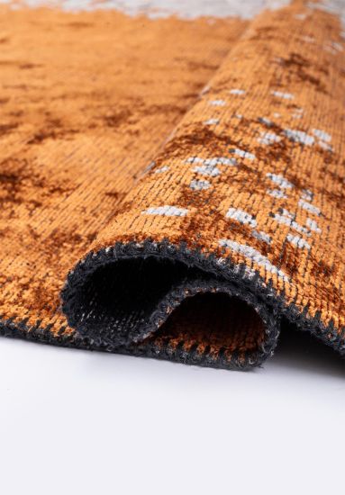 Tundra Orange & Grey Abstract Area Rug