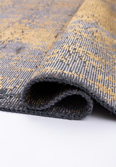 Eclogue Grey & Yellow Abstract Dining Room Rug