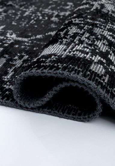 Eclog Black & Cream Vintage Dining Room Rug