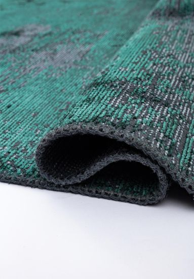 Floret Abstract Green & Grey Living Room Rug